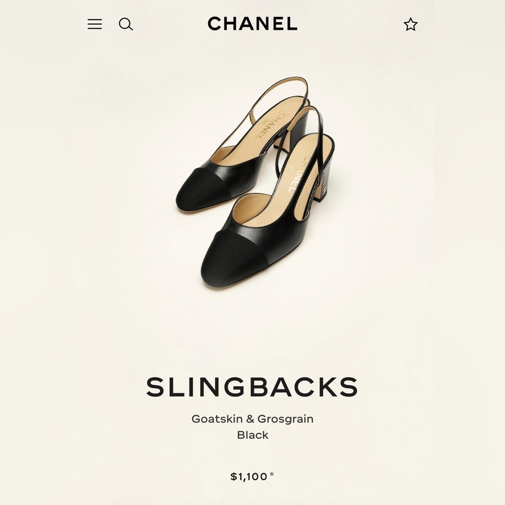 CHANEL Black Heels with Slingback Design